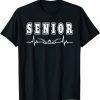 Funny Senior Swimmer Swim Team Member Swimming Heartbeat T-Shirt