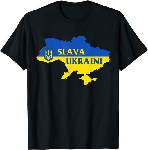 Slava Ukraini Glory to Ukraine, Support Ukrainian Flag Shirts