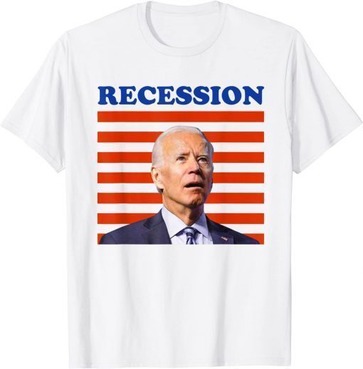 Biden Recession Funny Anti Biden America Flag T-Shirt