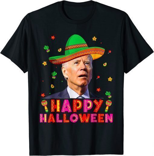 Biden Sombrero Cinco De Mayo Happy Halloween T-Shirt