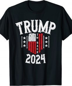 Vintage Trump 2024 I'm Back American Flag Shirt