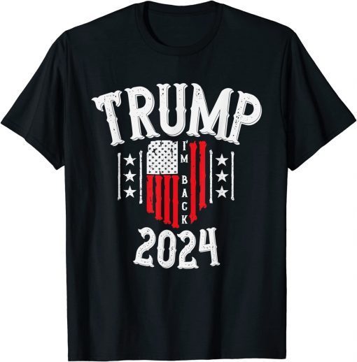 Vintage Trump 2024 I'm Back American Flag Shirt