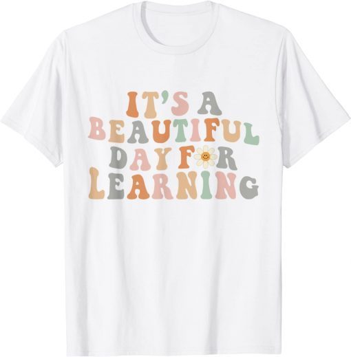 It's Beautiful Day For Learning Retro Teacher Students Women Vintage T-Shirt