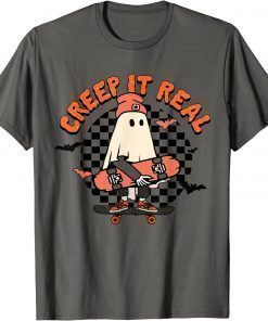 Funny Creep It Real Ghost Halloween Sweating Sucks Skeleton Boys T-Shirt