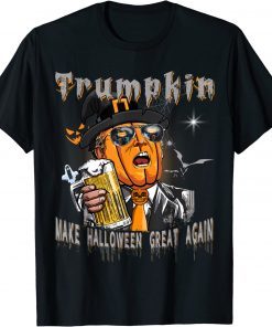 Trumpkin Drinking Beer Make Halloween Great Again T-Shirt