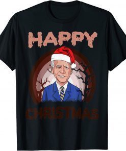 Joe Biden Halloween Rainbow Happy Christmas Santa Hat T-Shirt