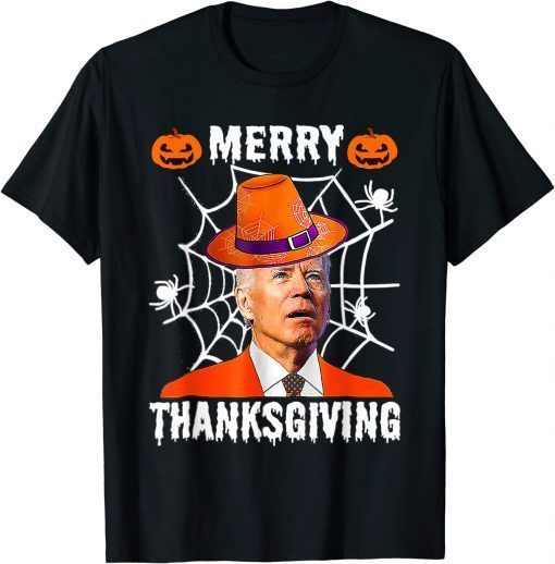 Joe Biden Merry Thanksgiving Confused Happy Halloween Shirt