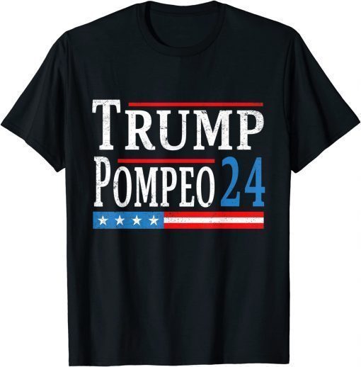 Donald Trump Mike Pompeo 2024 USA Flag Vintage T-Shirt