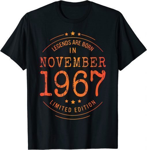 Funny Birthday November 1967 Year Limited Edition Used Legends T-Shirt