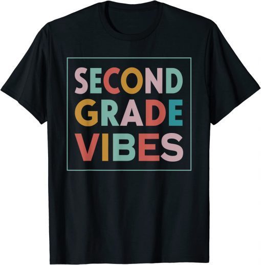 Retro Second Grade Vibes First Day Back to School Teacher T-Shirt
