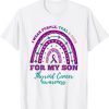 Funny I Wear Purple Teal Pink For My Son Thyroid Cancer Awareness T-Shirt