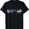 T-Shirt Paraguayan American USA Flag ,USA Paraguay Heartbeat