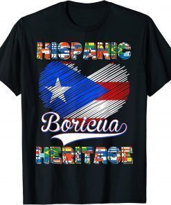 Official National Hispanic Heritage Month Puerto Rico Flag Boricua T-Shirt