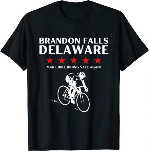 T-Shirt Brandon Falls Delaware Funny Joe Biden Bike Riding Pro Trump