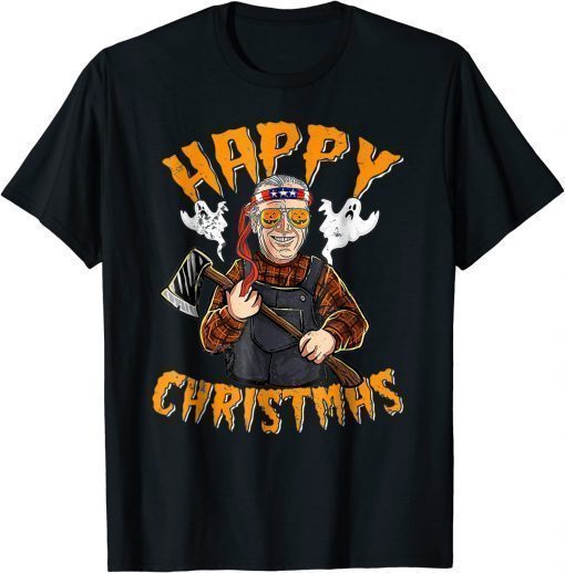 Happy Christmas Halloween Funny Joe Biden Gift T-Shirt