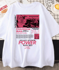 Power Devil Streetwear Chainsaw Man Vintage Shirts
