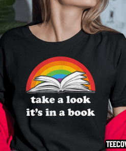 Take A Look It’s In A Book Reading Vintage Retro Rainbow Shirt