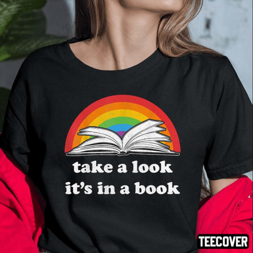 Take A Look It’s In A Book Reading Vintage Retro Rainbow Shirt