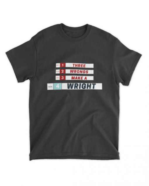 Seattle Kraken Three Wrongs Make A Wright Vintage T-Shirt