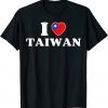Official Taiwanese Flag Heart I Love Taiwan Heart I Stand with Taiwan T-Shirt