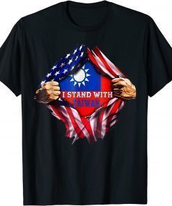 Official I Stand With Taiwan Flag American Flag Support Taiwan Shirt