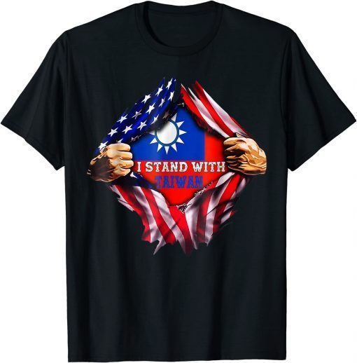 Official I Stand With Taiwan Flag American Flag Support Taiwan Shirt