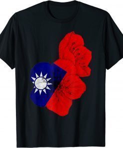 Taiwan Flag Plum Blossom Taiwan Support T-Shirt