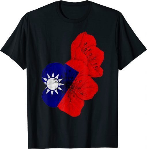 Taiwan Flag Plum Blossom Taiwan Support T-Shirt