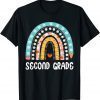 Funny Boho Rainbow Second Grade Student Teacher Back To School T-Shirt