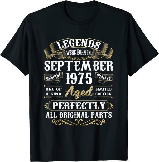 September 1975 47th Birthday Gift 47 Year Old Shirt