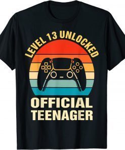 2022 13th Birthday Boy Shirt Level 13 Unlocked Official Teenager T-Shirt