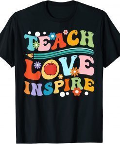 Retro Groovy Teacher Inspirational Happy Back to School Shirts