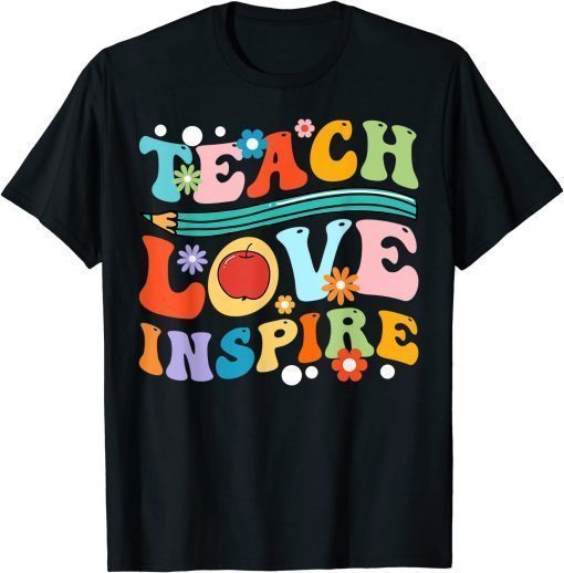 Retro Groovy Teacher Inspirational Happy Back to School Shirts