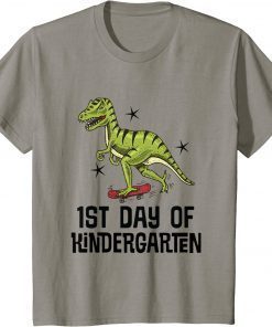 Kids 1st Day of Kindergarten Back to School Dinosaur Shirt