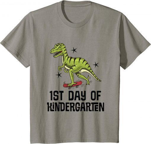 Kids 1st Day of Kindergarten Back to School Dinosaur Shirt