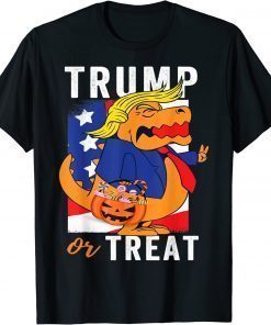 Dinosaur Trump Or Treat T Rex Halloween Pumpkin Shirt