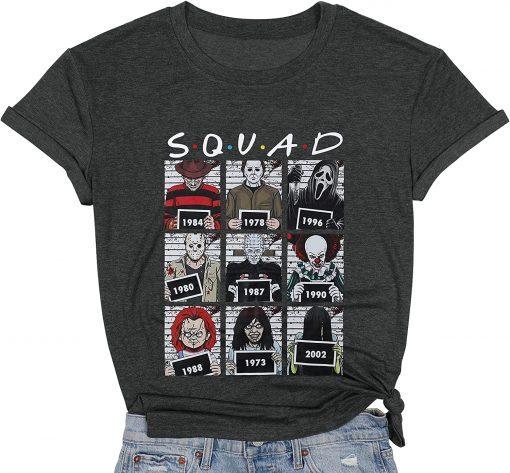 Happy Halloween Squad ,Women Horror Movie T-Shirts