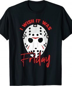 Happy HalloWeen, I Wish It Was Friday Lazy DIY Halloween Costume Horror Movie T-Shirt