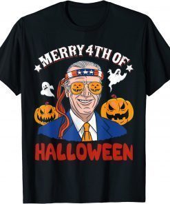 Official Halloween Funny Happy 4th Of July Anti Joe Biden T-Shirt