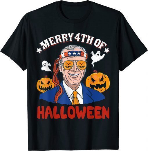Official Halloween Funny Happy 4th Of July Anti Joe Biden T-Shirt