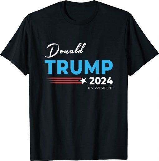 Trump 2024 Funny Republican Ticket Save America USA Flag Tee Shirt