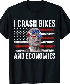 Official Joe Biden USA Flag I Crash Bikes and Economies T-Shirt