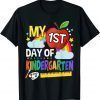 Funny My First Day Of Kindergarten Funny Colorful Rainbow T-Shirt