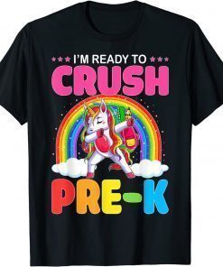 Crush Pre-K Dabbing Unicorn Back to School Girl Student 2022 Shirt