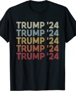 T-Shirt Donald Trump 2024 For President Pro Trump 2024 Retro Text