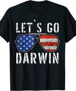 Anti Biden ,Let’s Go Darwin Sunglasses US Flag T-Shirt