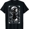 Tarot Card Crescent Moon And Black Cat Witch Hat Halloween Tee Shirt