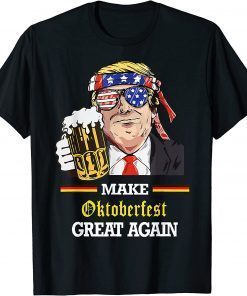 Vintage Make Oktoberfest Great Again Funny Trump Oktober Prost Beer T-Shirt