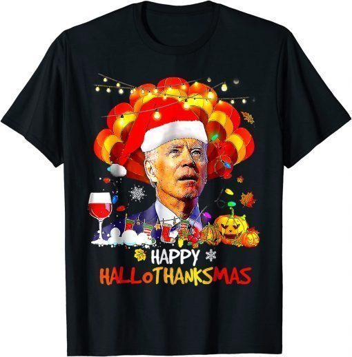 Joe Biden Happy Hallothanksmas Merry Halloween Gift T-Shirt