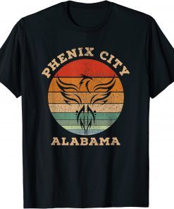 Phenix City Alabama Vintage Distressed Sunset Design T-Shirt